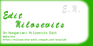 edit milosevits business card